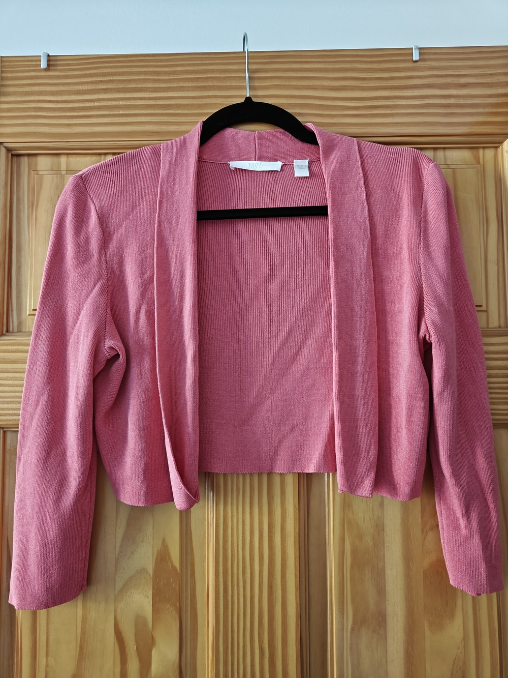HUGO BOSS Pink Knit Cropped Cardigan